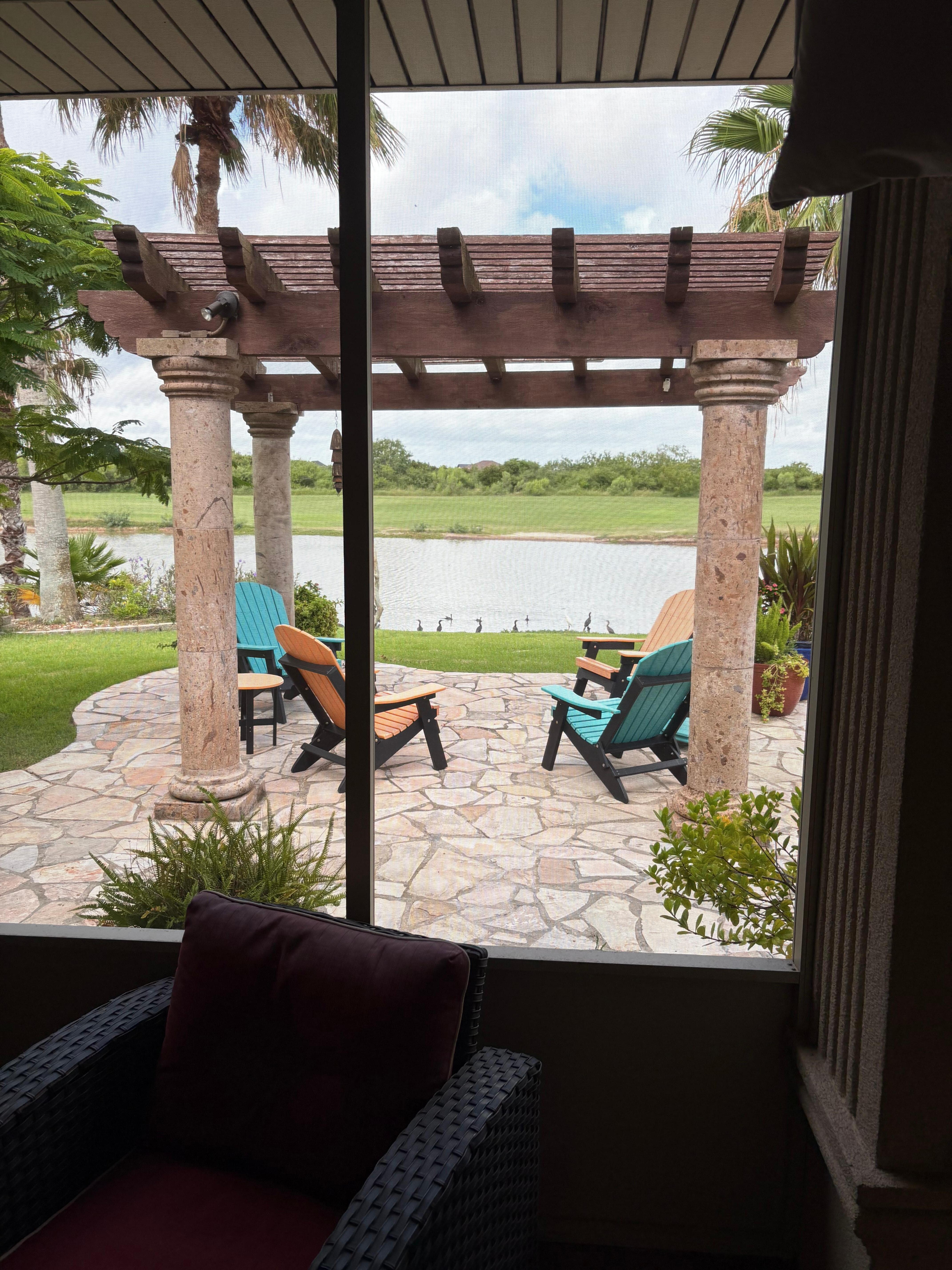 The view in the backyard 