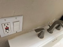 Bathroom needs paint.