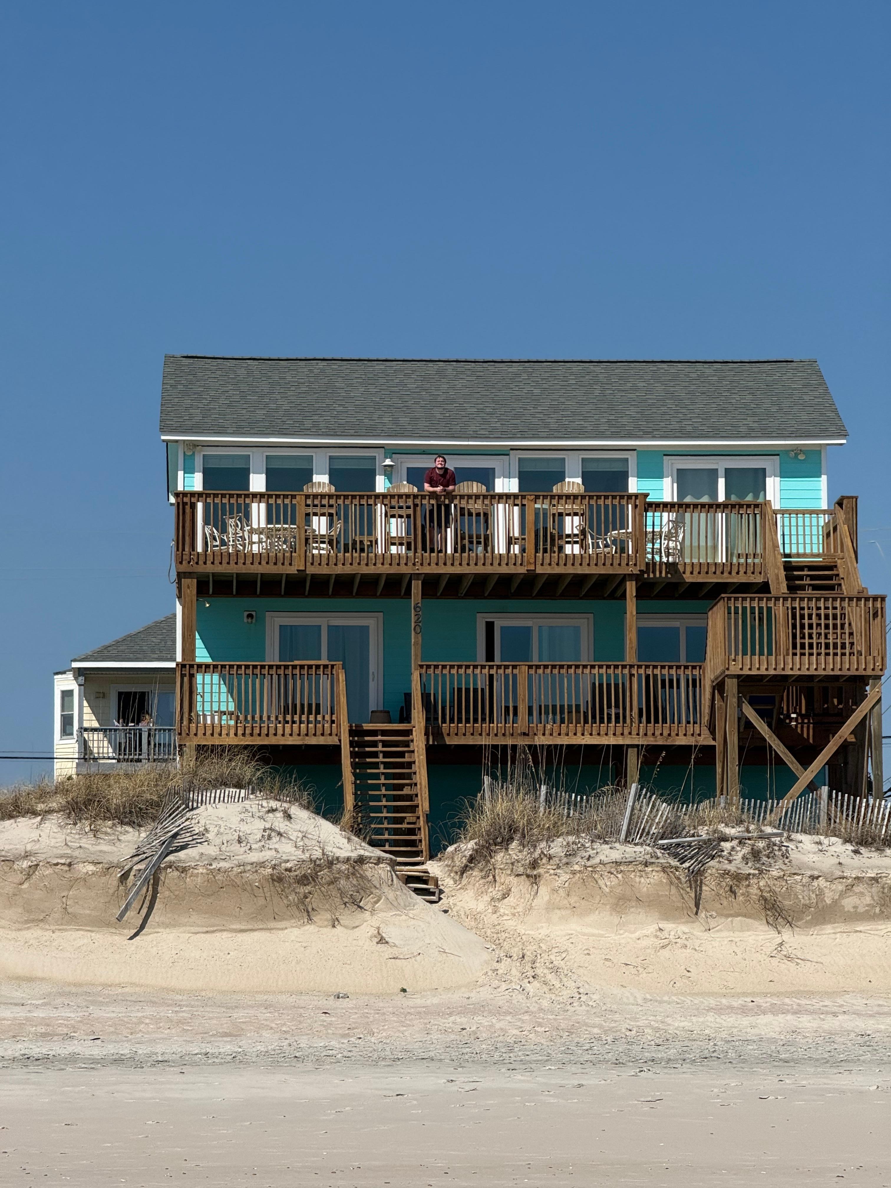 View of the house from the beach. 