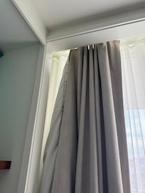 torn curtain, we couldn’t have the pitch-black room as desired.