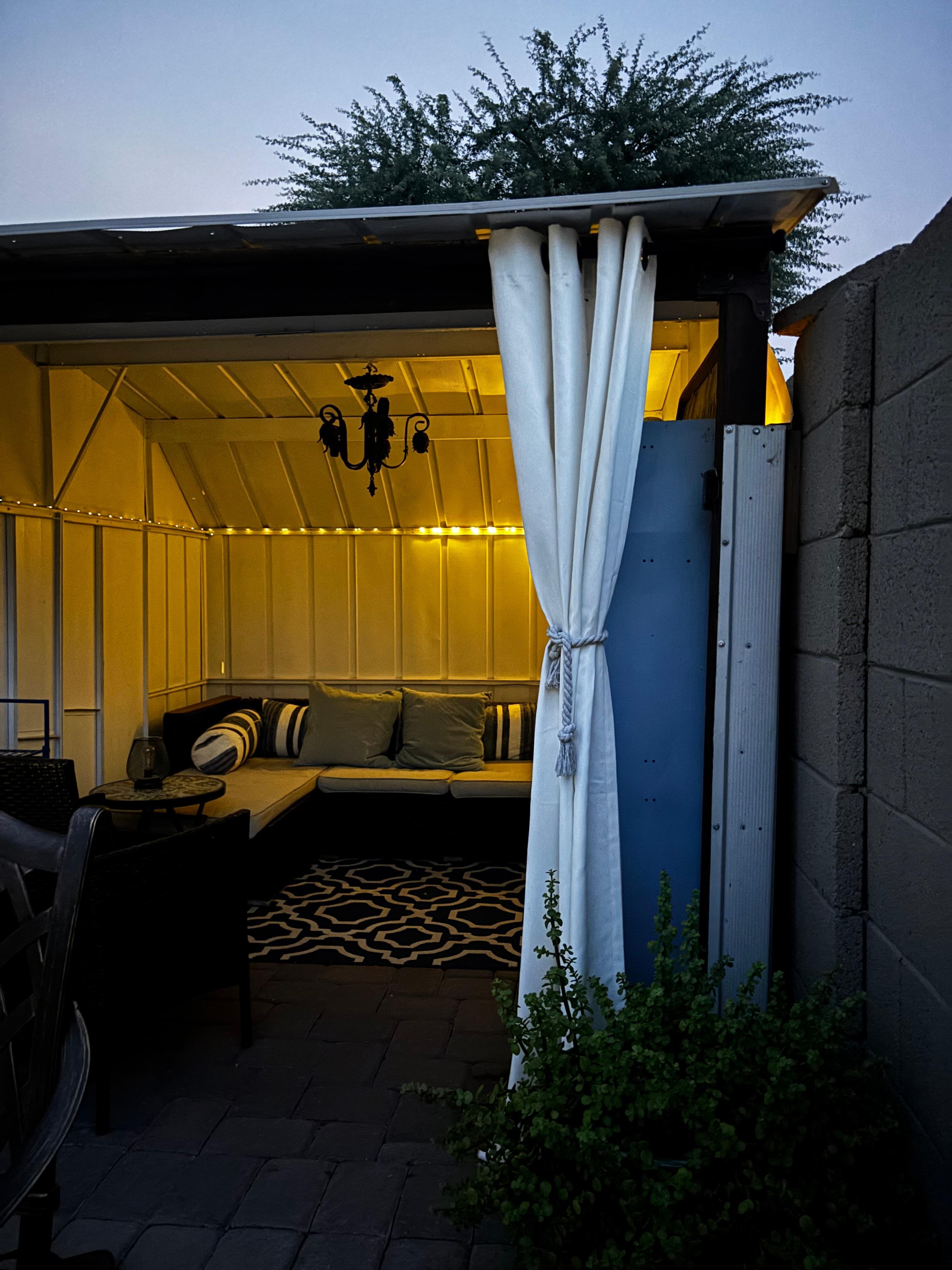 Beautiful cabana at night