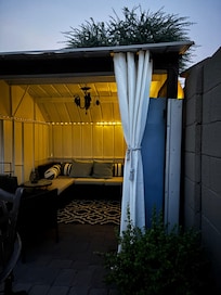 Beautiful cabana at night