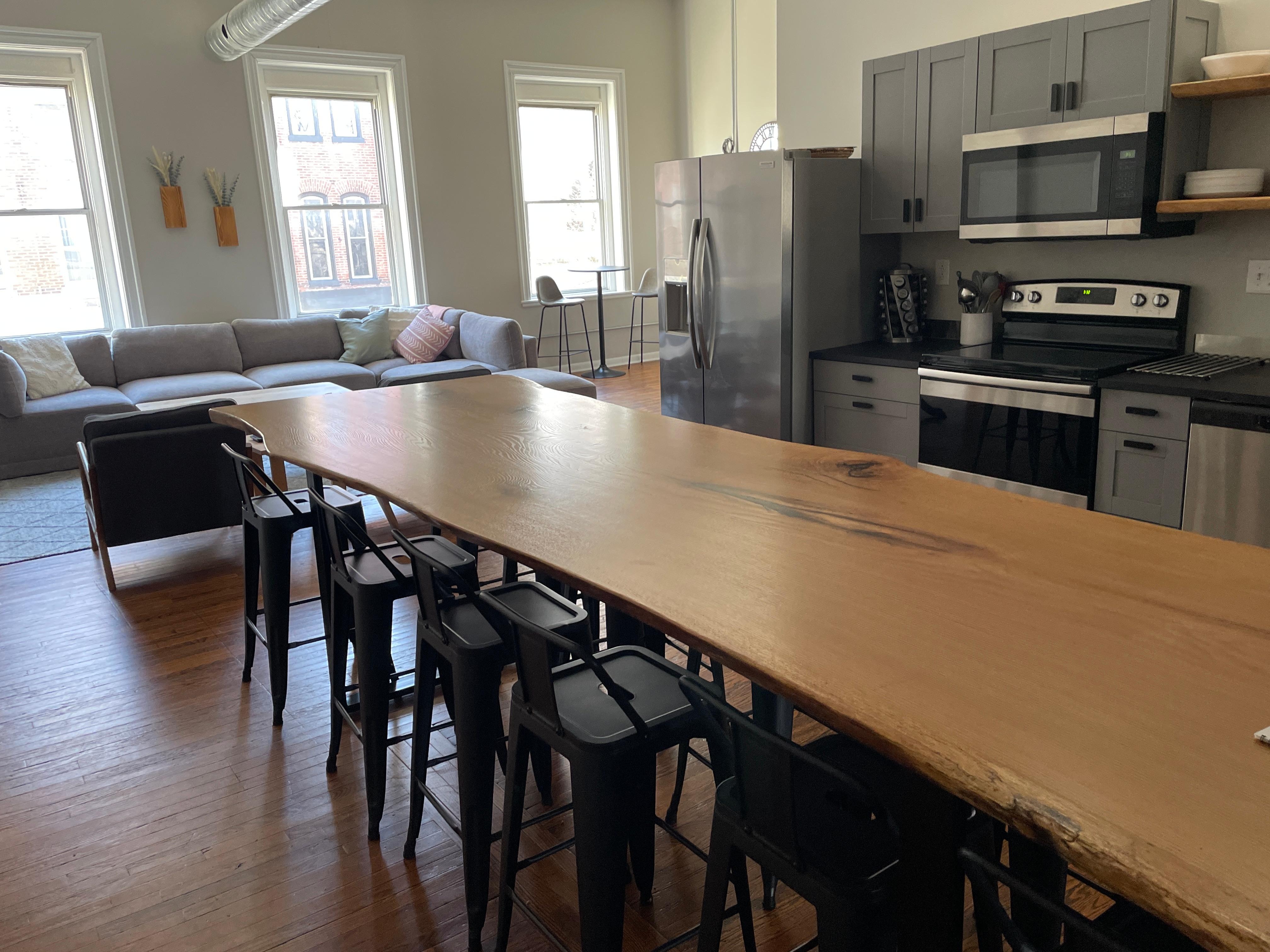 This table was large enough for all of us to dine and share stories at. 