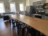 This table was large enough for all of us to dine and share stories at.