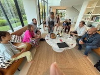 our chef making us a special celebration dinner