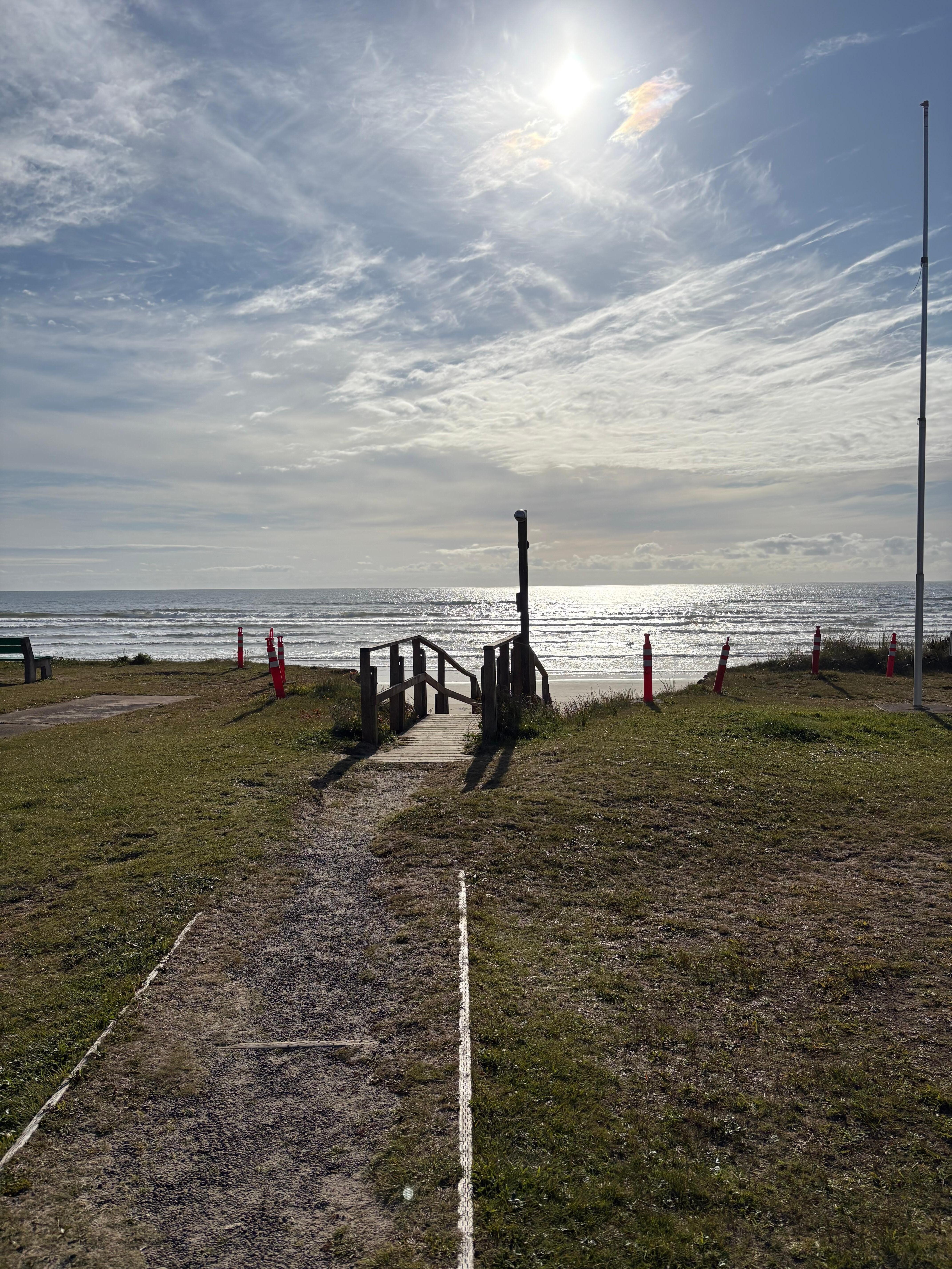 The stairs leading down to the beach
