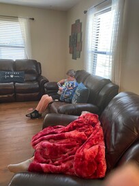 Relaxing in the living room