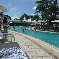 A view of the pool family pool where the kids can have fun. The hotel has another pool for adults only and it was very clean and peaceful.