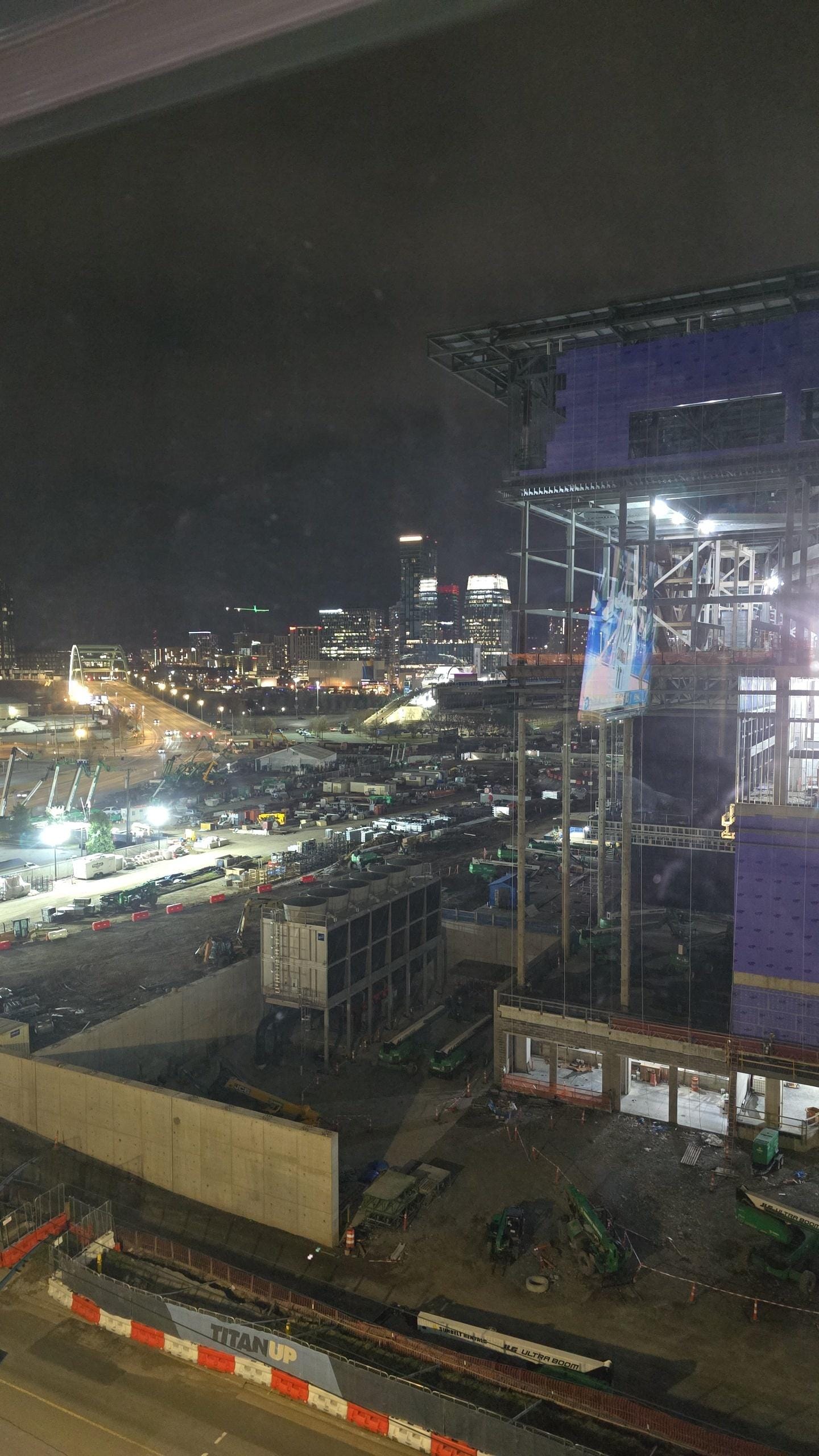 View of new Nissan (under construction) Stadium. 