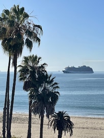 View of cruise ship from the deck of property