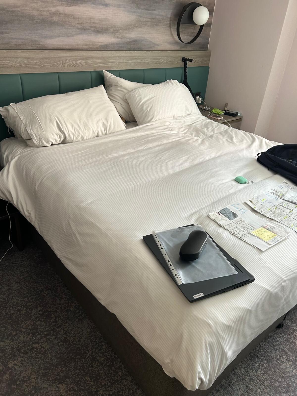 Literally how we found the pillows and bed made upon returning to room. 