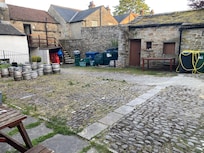 View from bedroom of courtyard