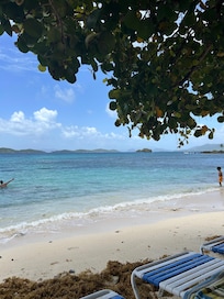 Beach right off the porch of the unit