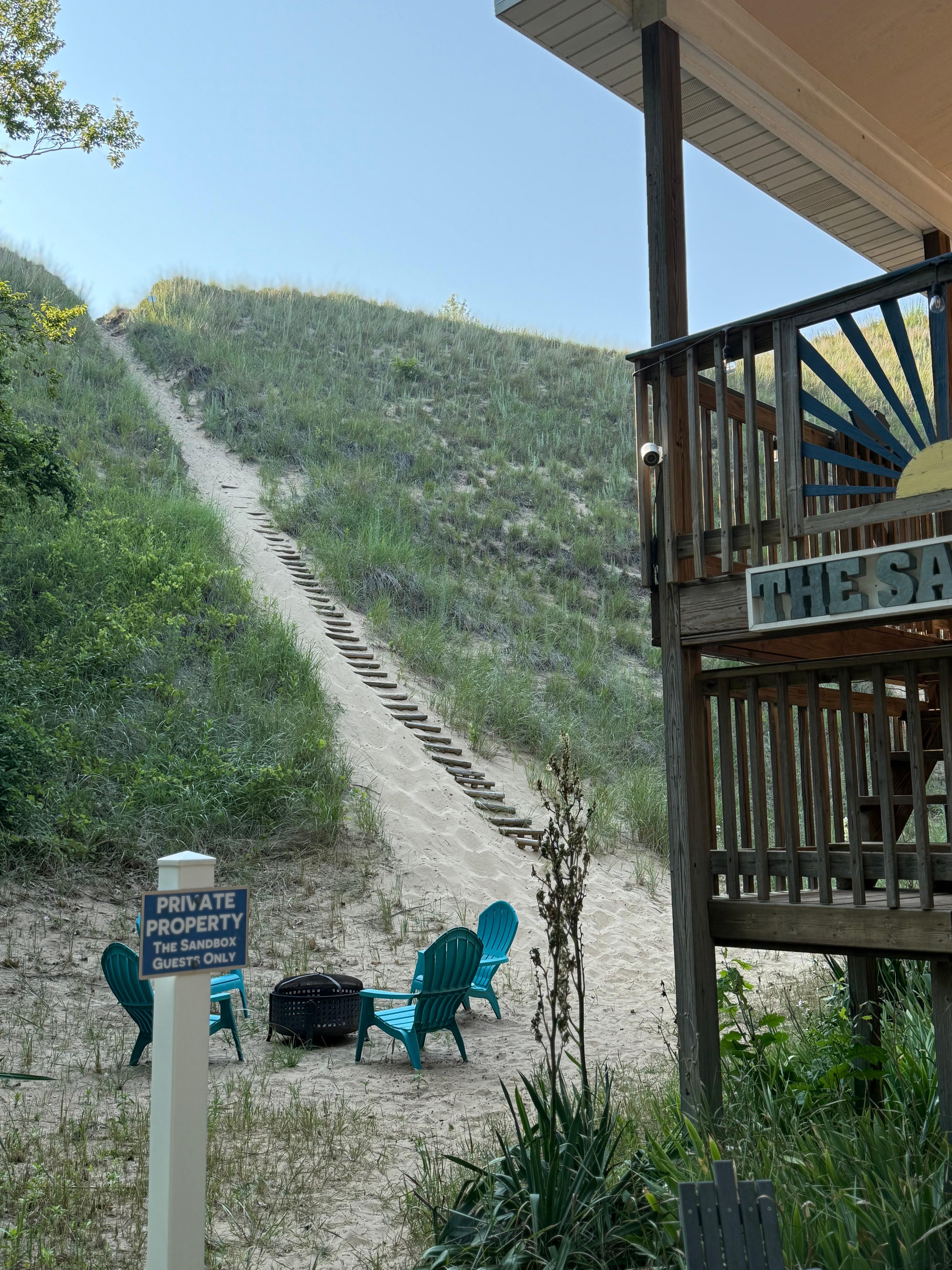 The dune behind the house. It is a steep climb but certainly worthwhile.