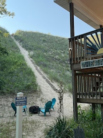 The dune behind the house. It is a steep climb but certainly worthwhile.