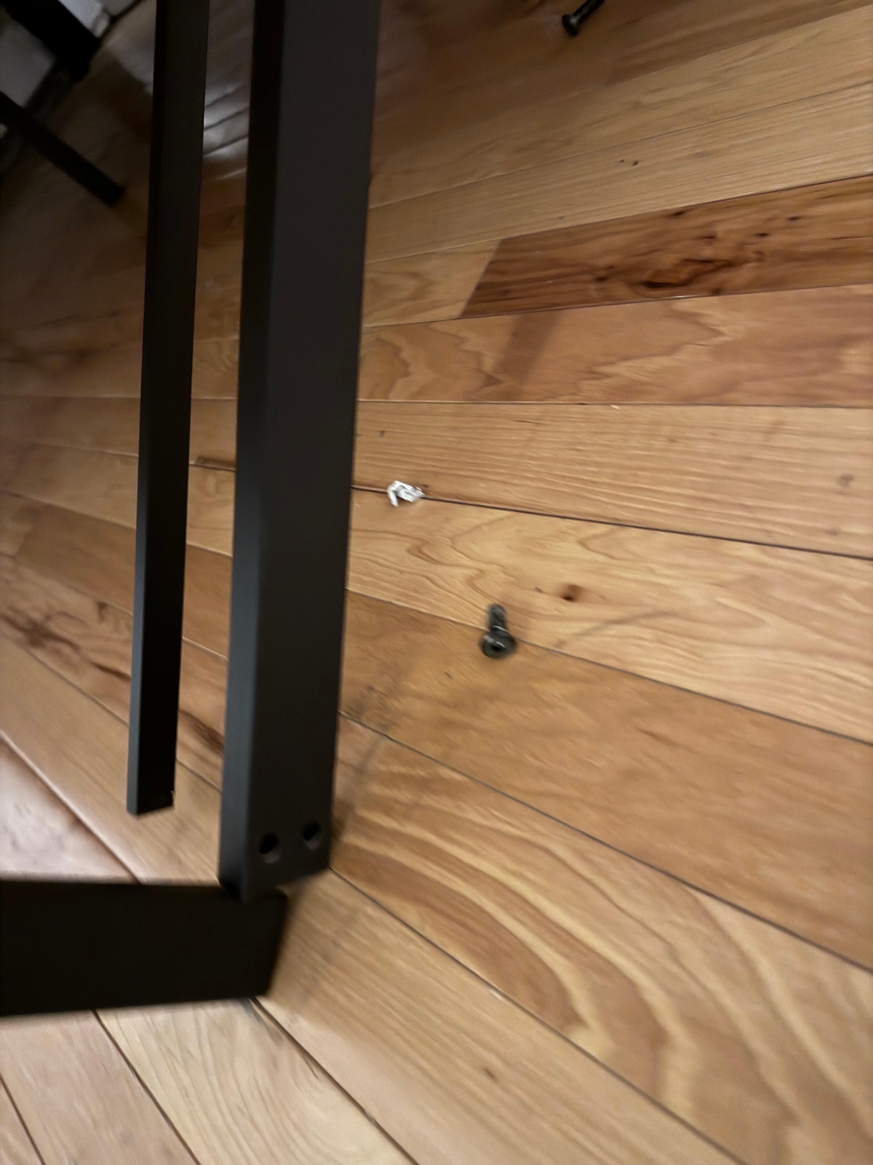 Broken screws on bed that we didn’t have the appropriate tools to repair 