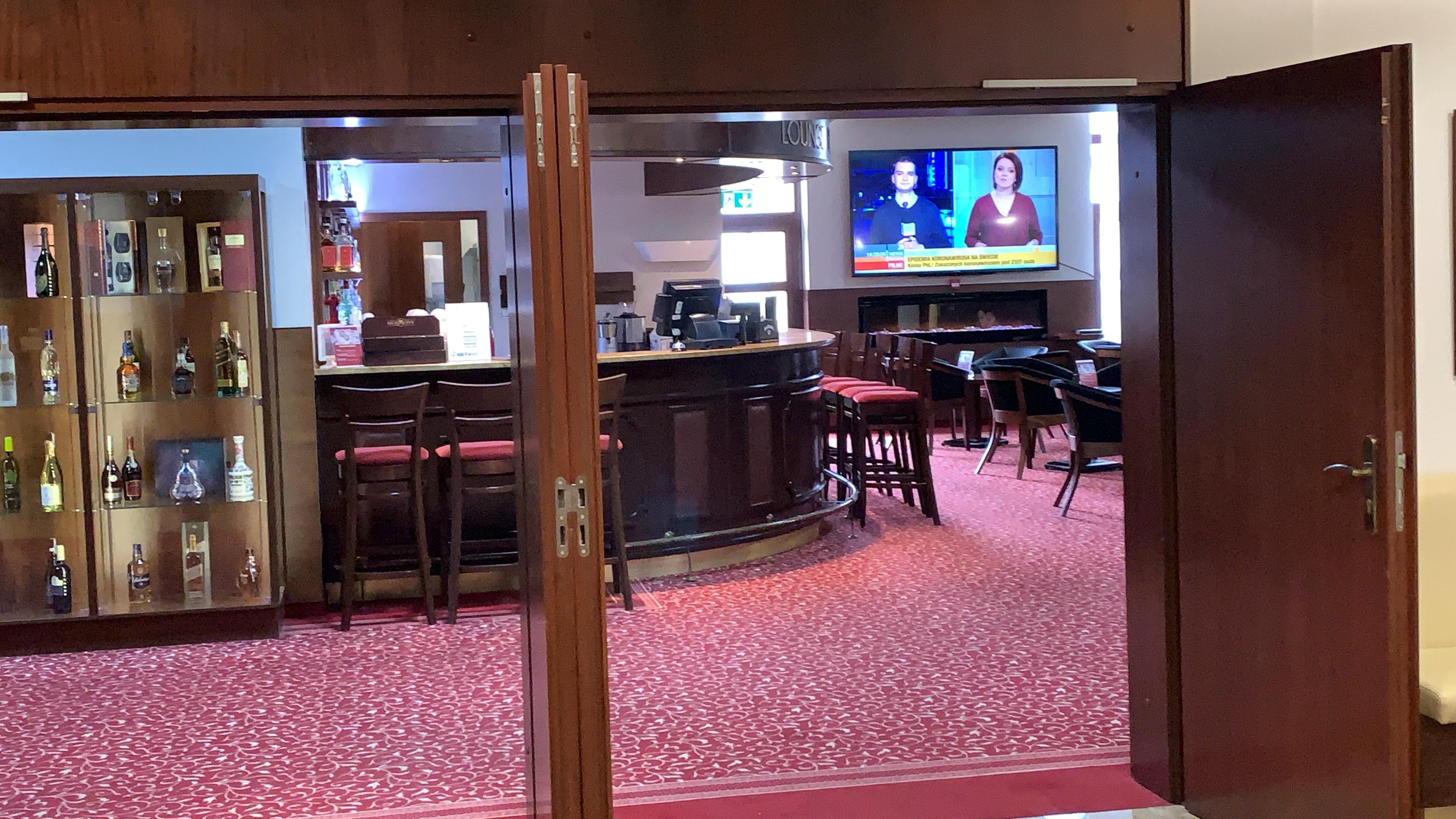 Bar with very large screen TV