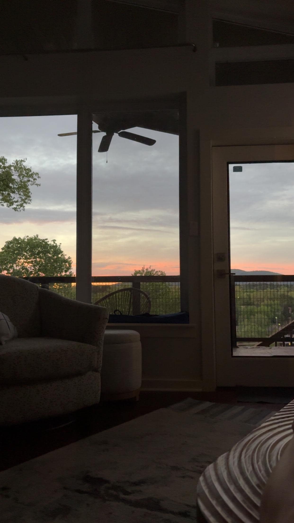 Perfect sunset from the couch.