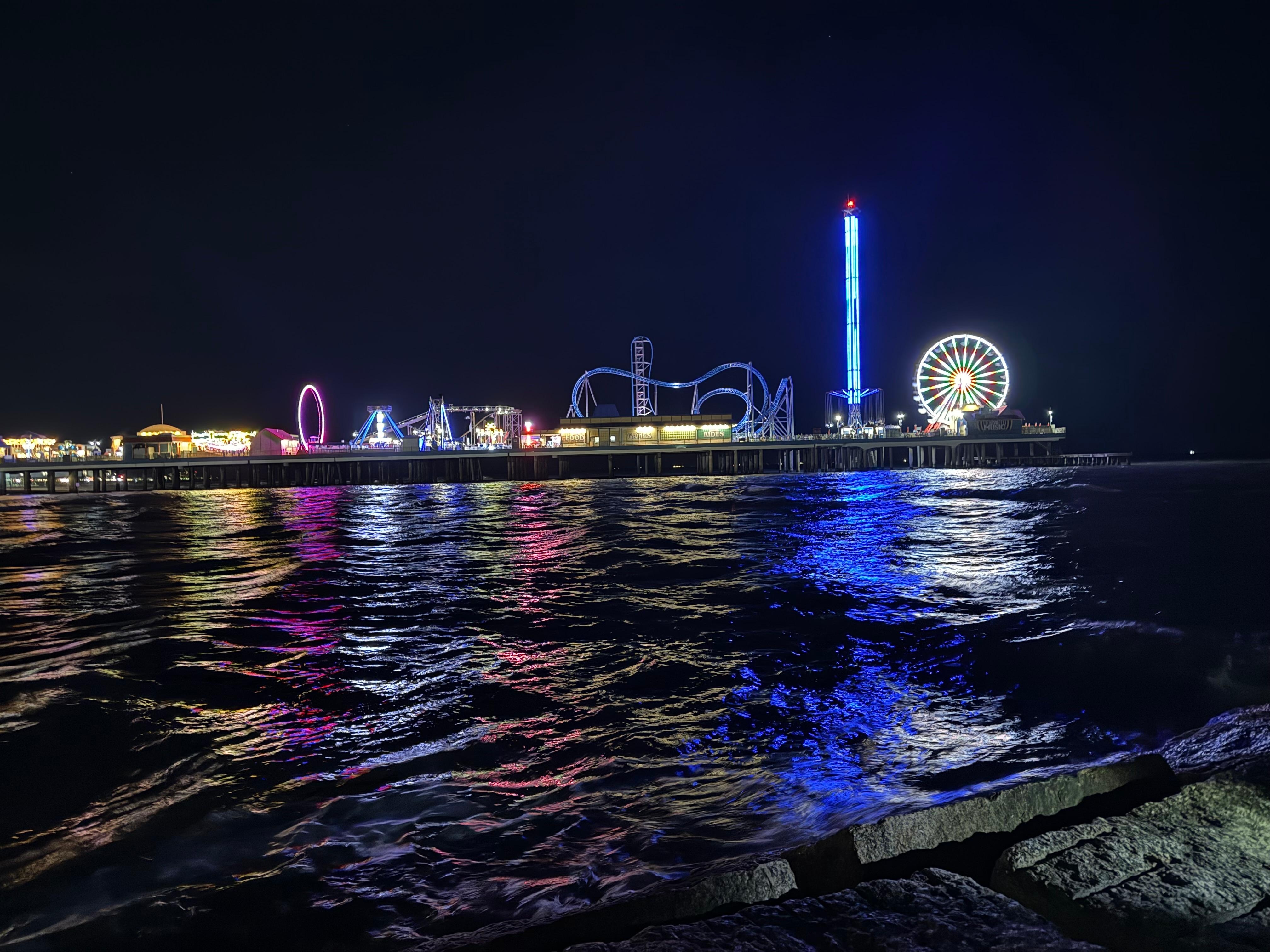 Pleasure pier one mile down the road. Open 2-10 pm. 