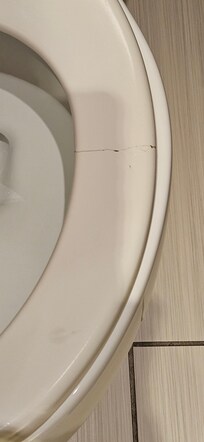 Cracked and glued toilet seat