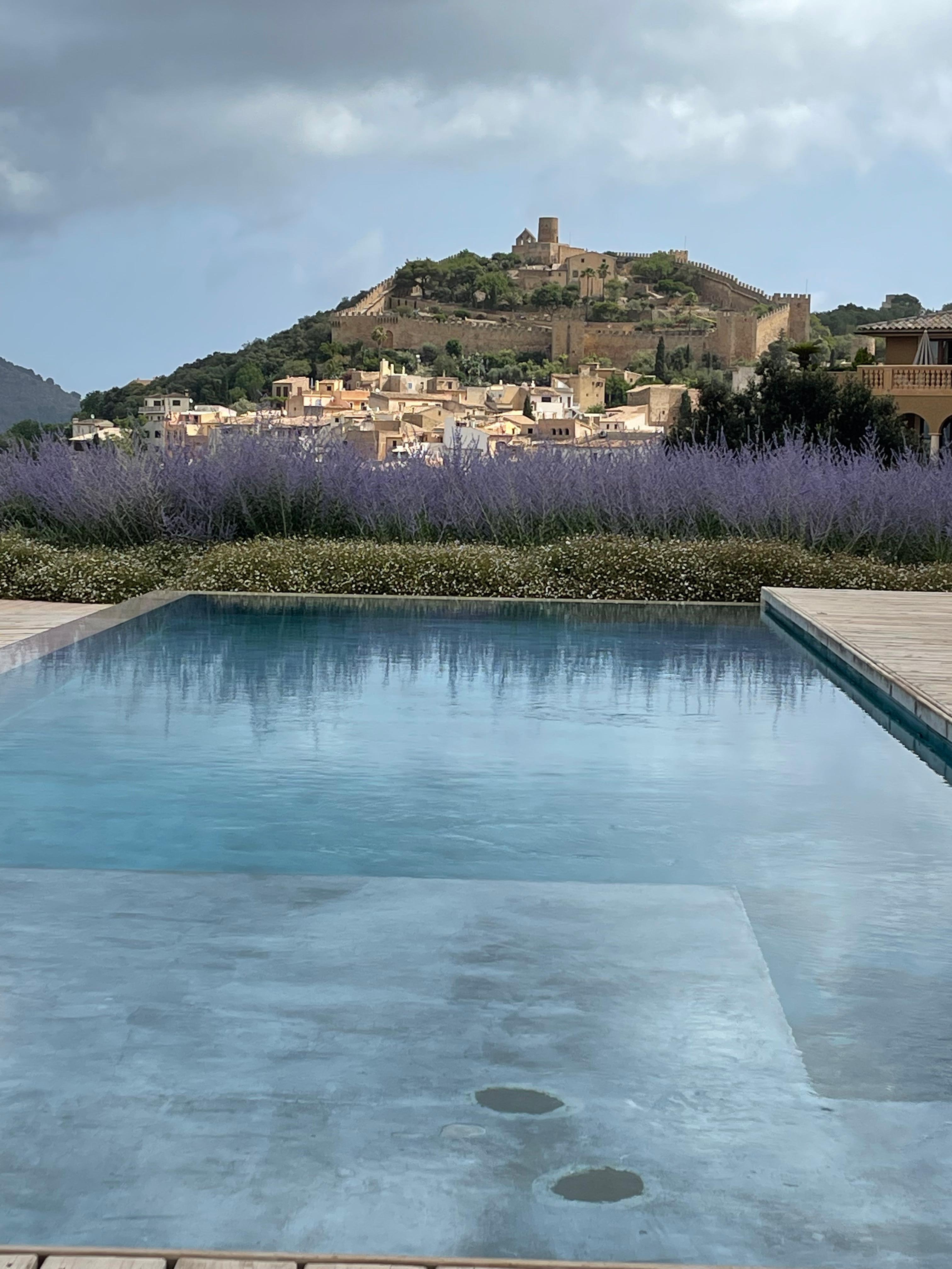 The view to the castle and town from the hotel pool. 