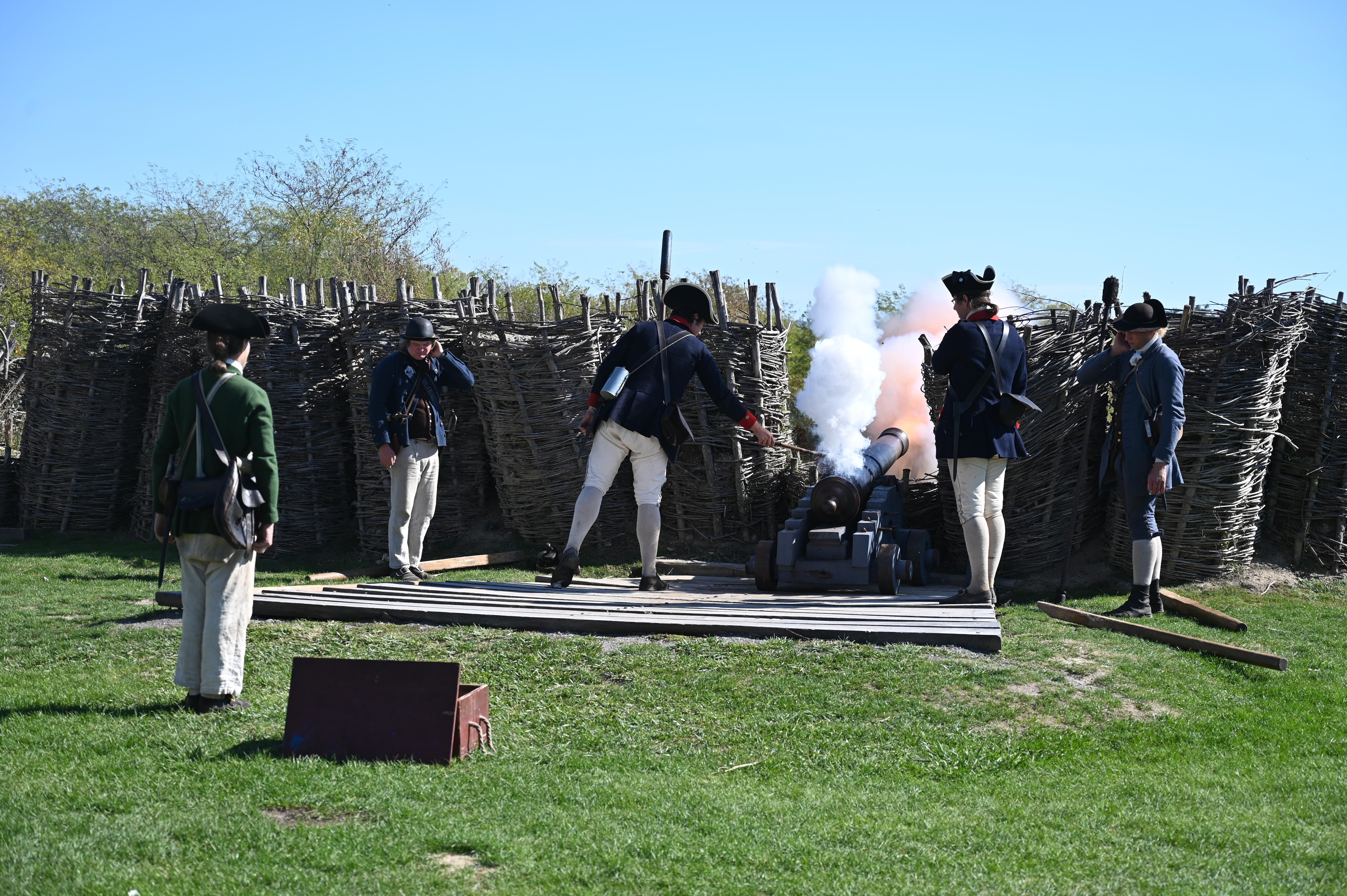 Canon firing at Fort Ticonderoga 