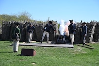 Canon firing at Fort Ticonderoga