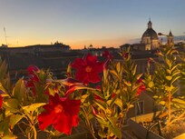 Solnedgang fra tagterrassen