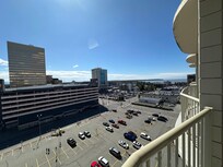 Every room has a balcony to look outside.