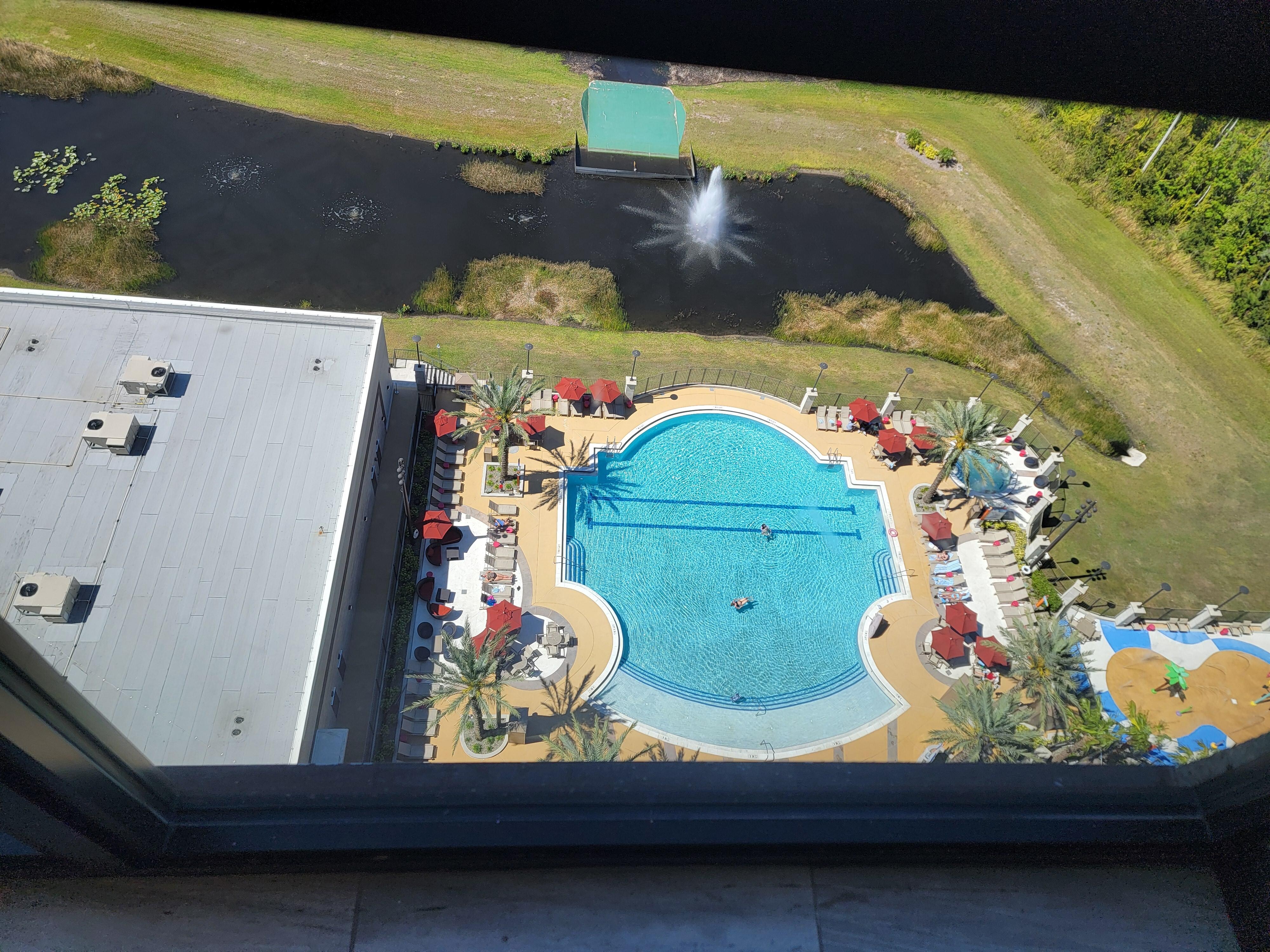 A view of the pool from the 15th floor.