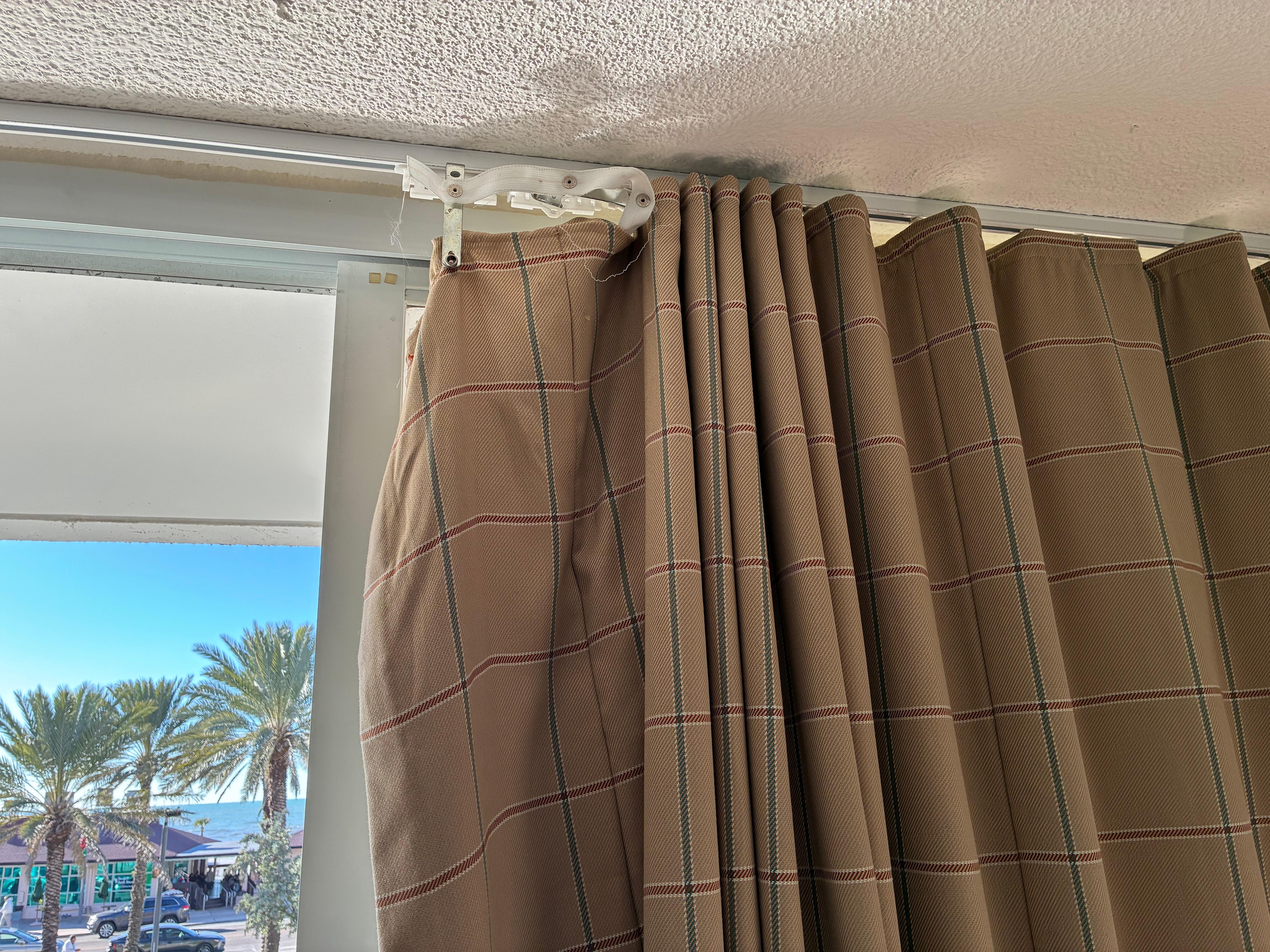 Curtains barely opened