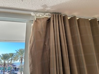 Curtains barely opened