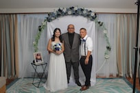 In room wedding ceremony for my daughter and son-in-law.