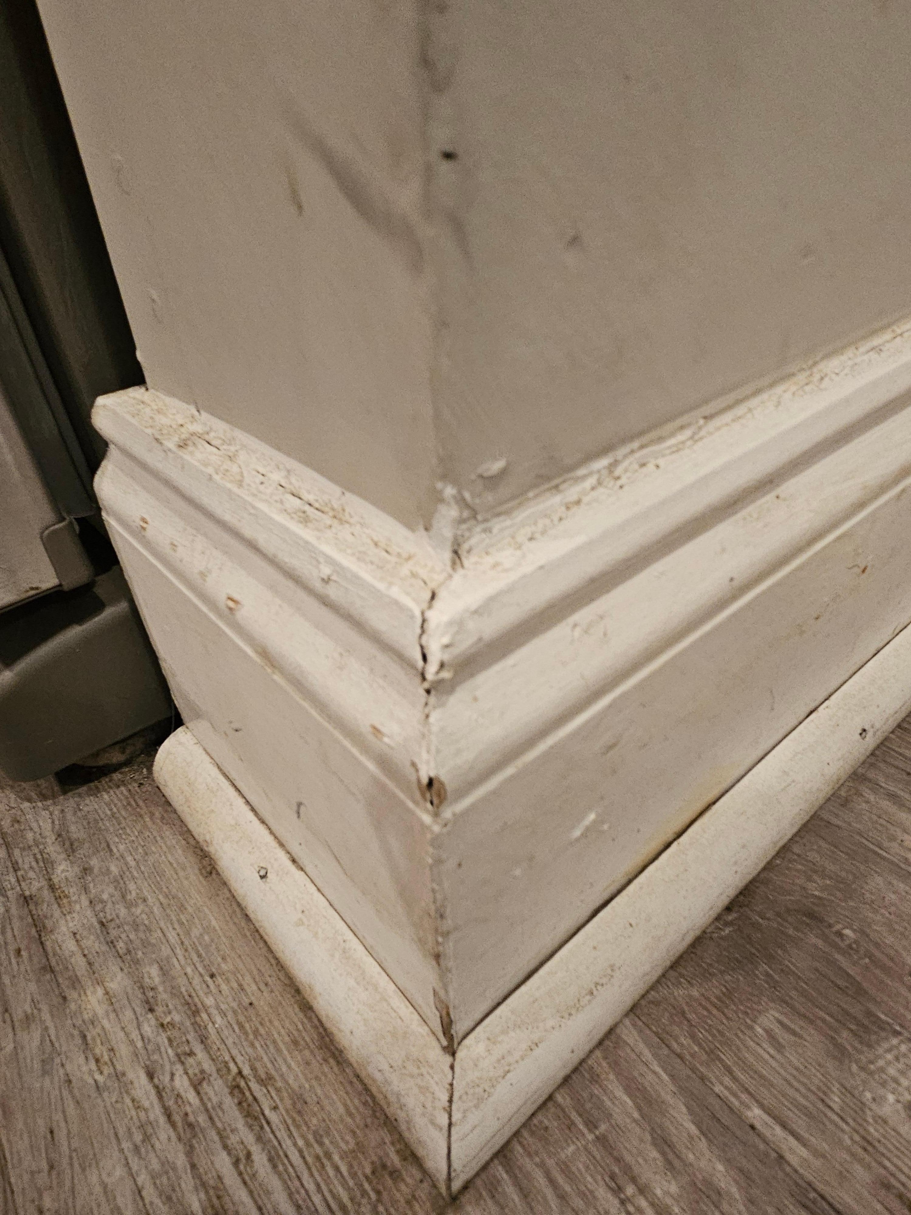 All trim and baseboards looked like this. And walls