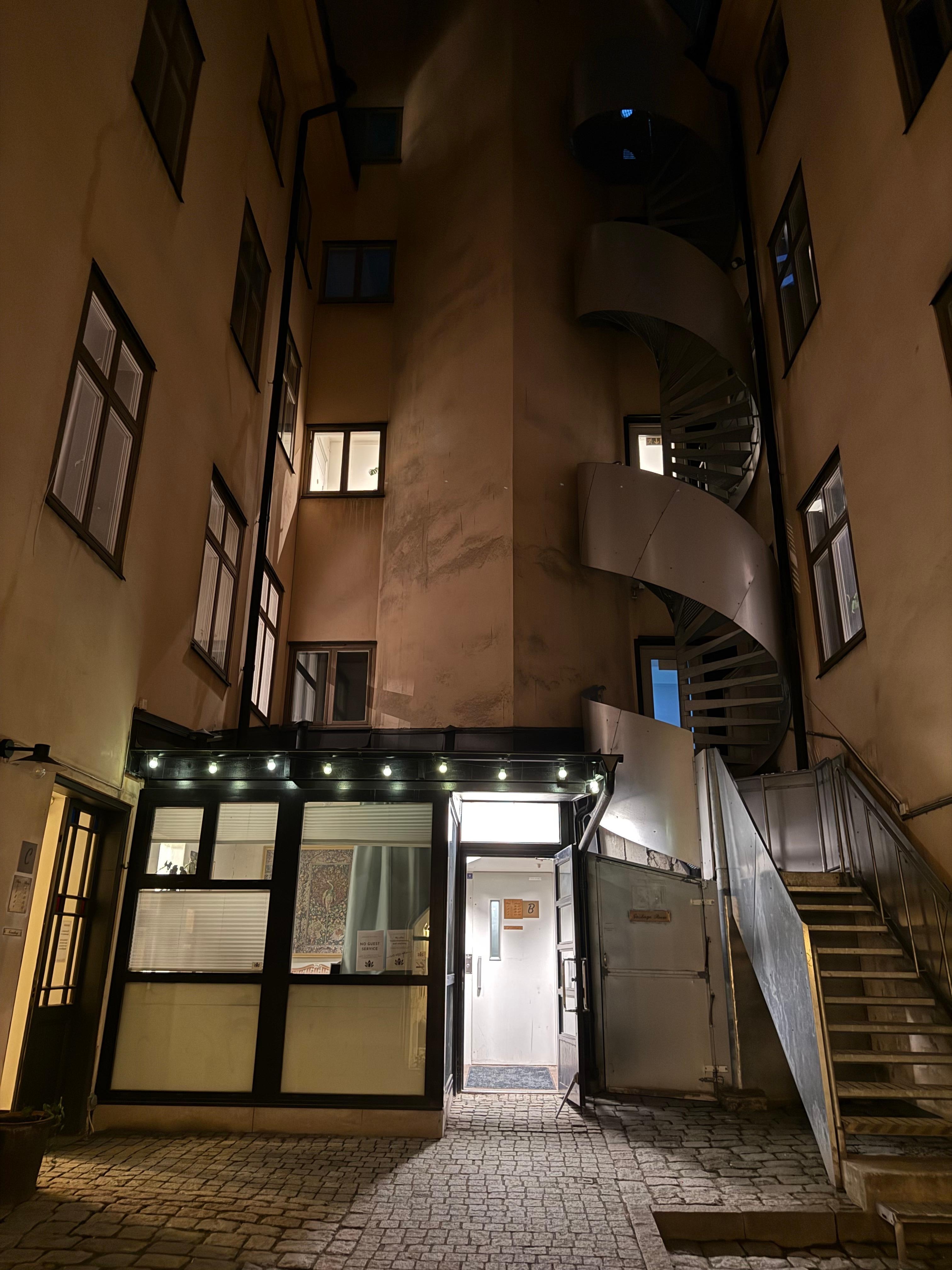 The stairs to the apartment if you don’t take the lift. 