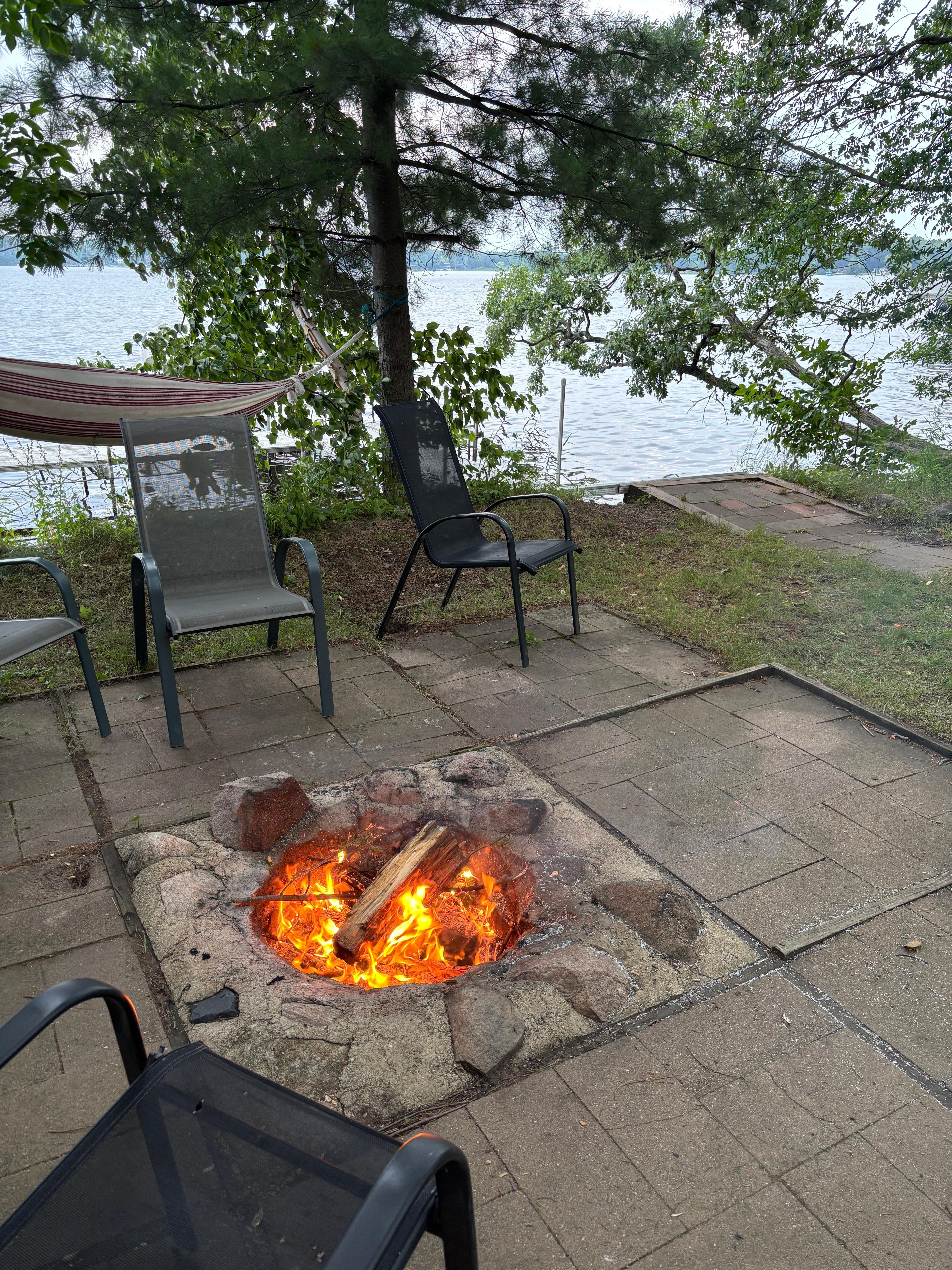Fire pit near the water