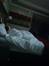 Bed was comfy, pillows horrible. Room was dark for sleeping, which we enjoyed.