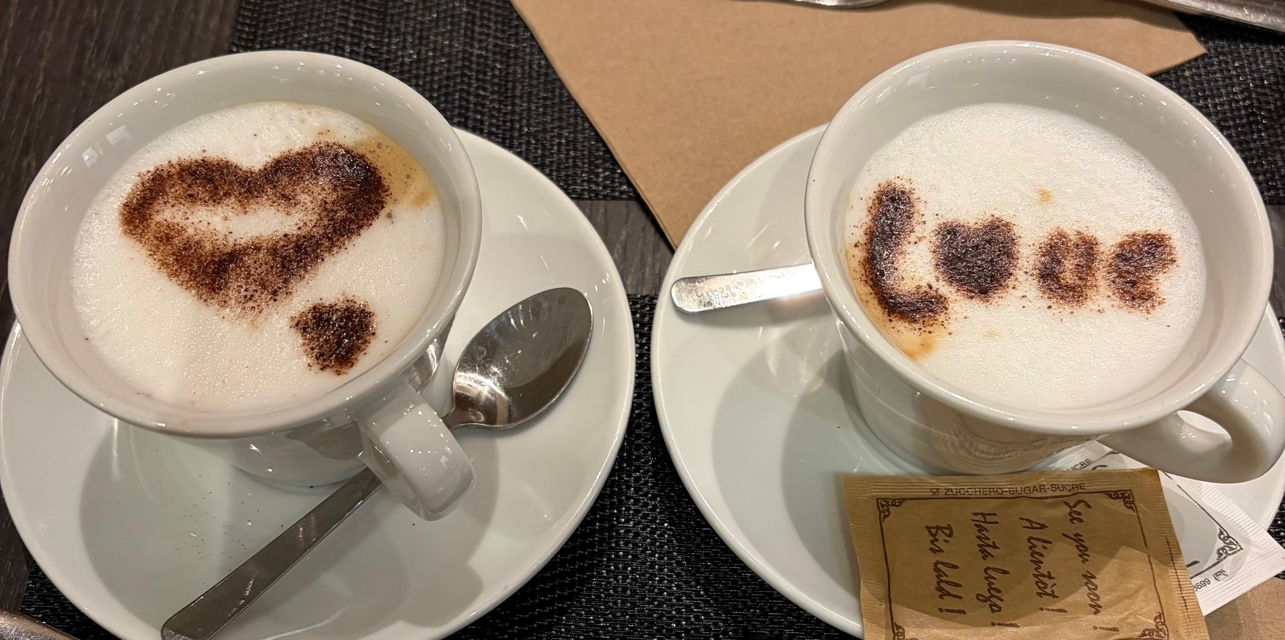 Our morning cappuccinos.