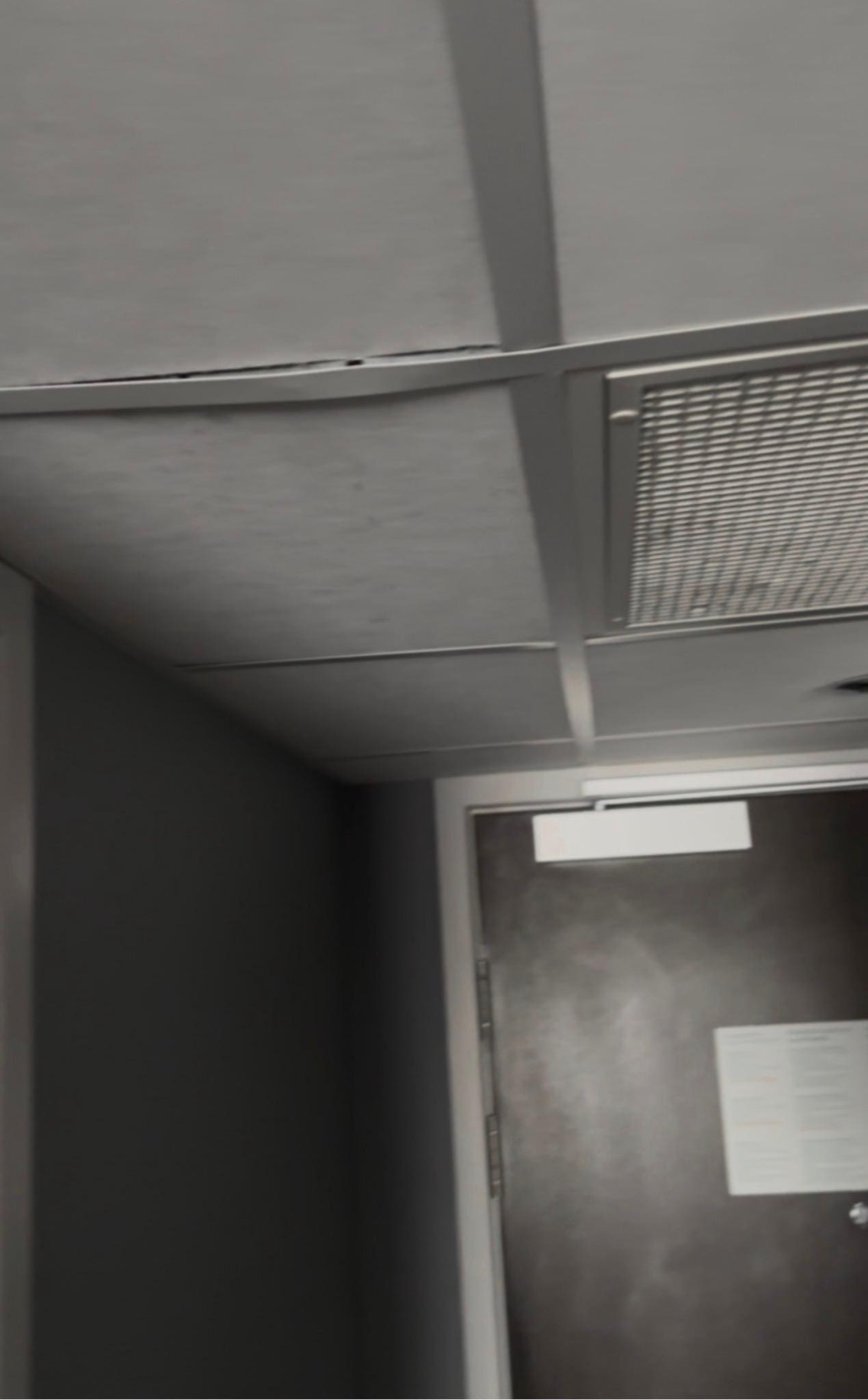 Ceiling bowing & dirty vent.