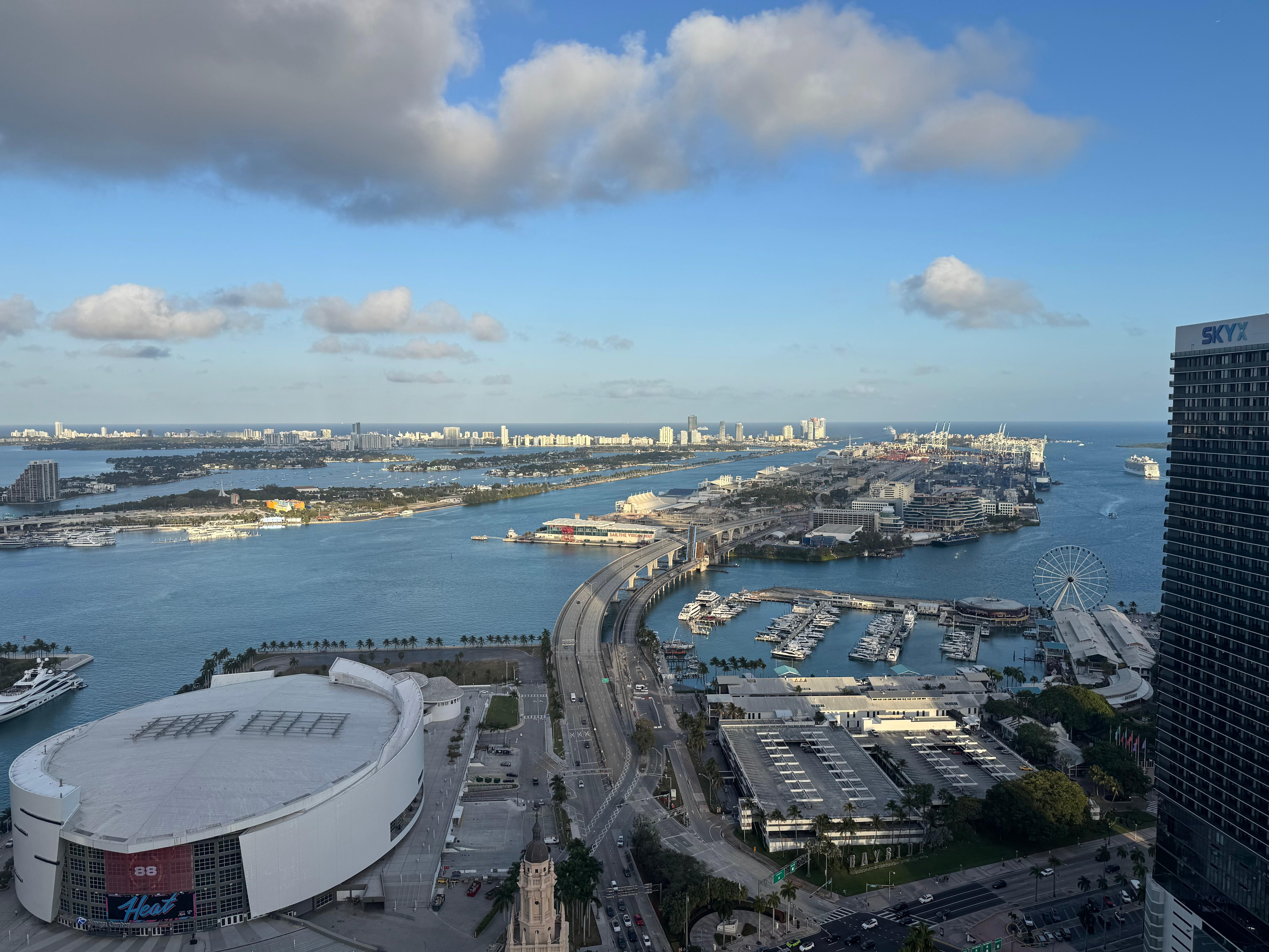 View of the cruise port from balcony. 