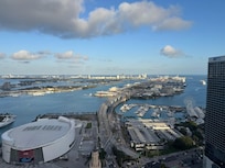 View of the cruise port from balcony.