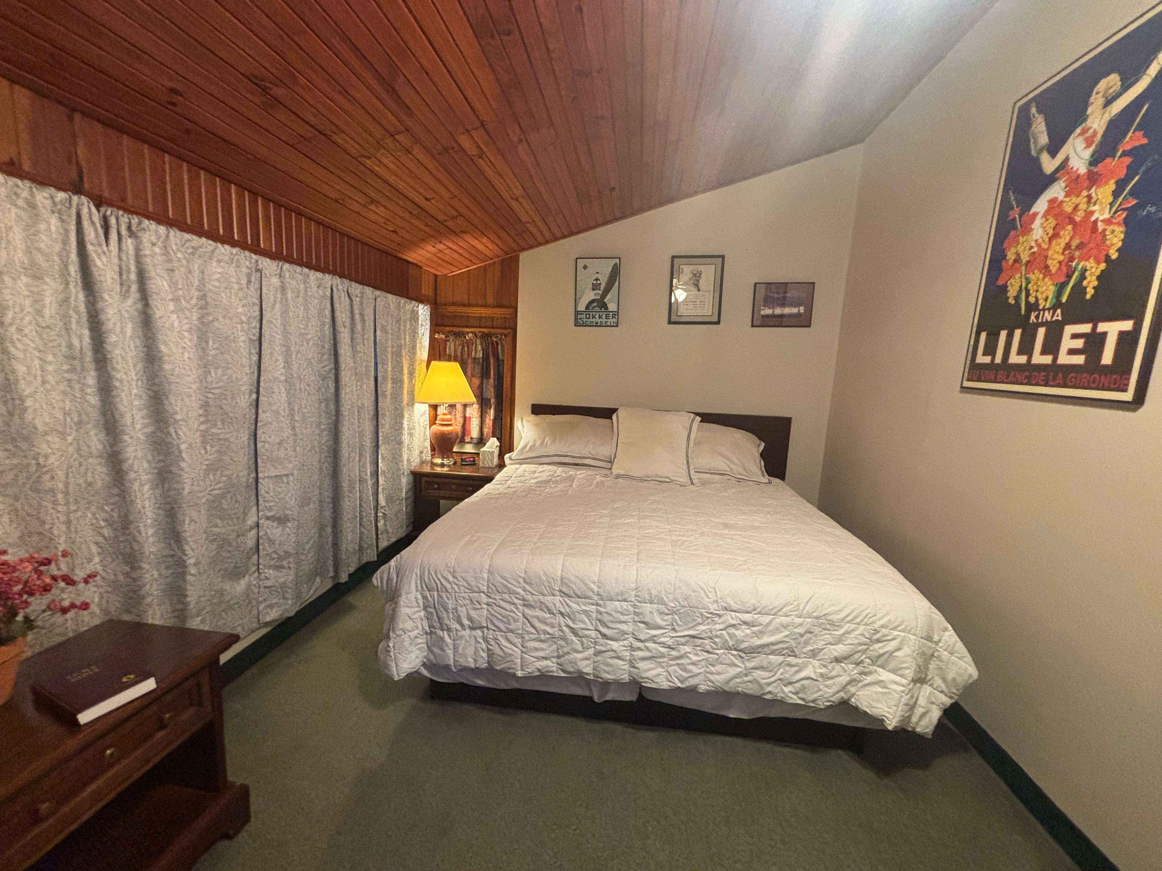 Large room with king bed. 