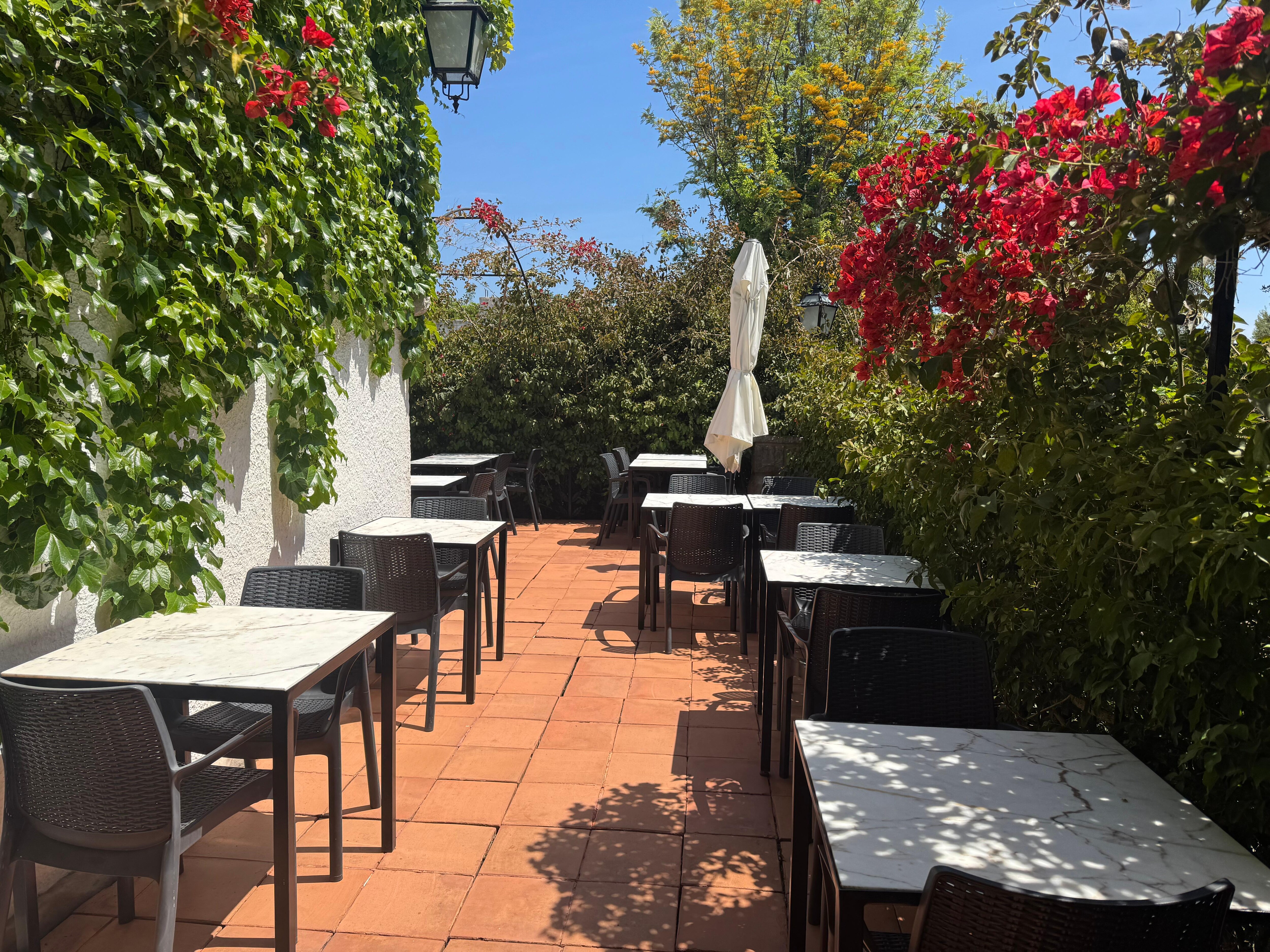 Outside eating area for breakfast
