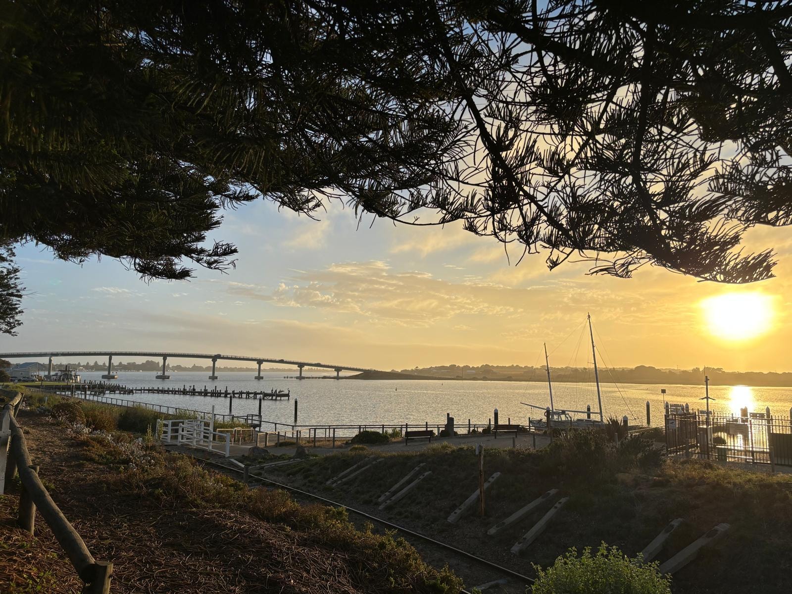 Sunrise from the deck. 