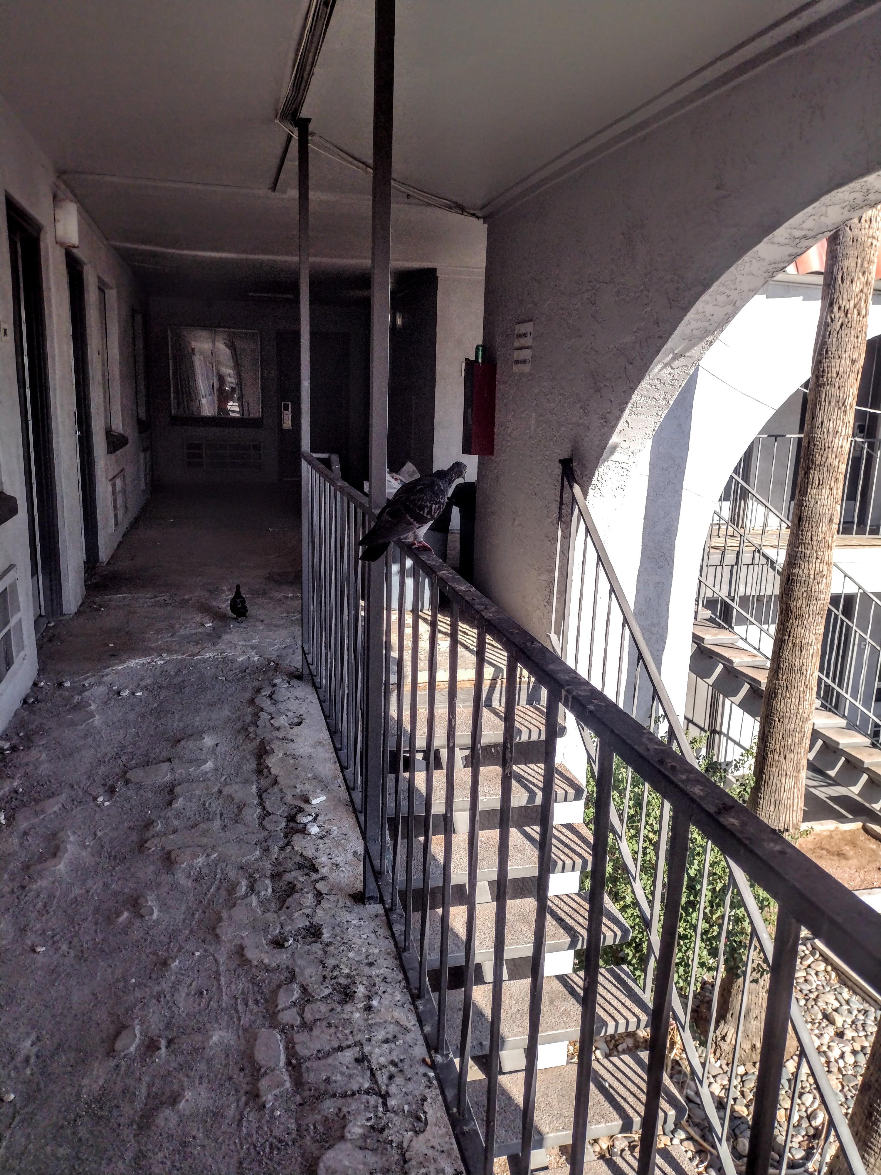 The upper walkway to our room. 