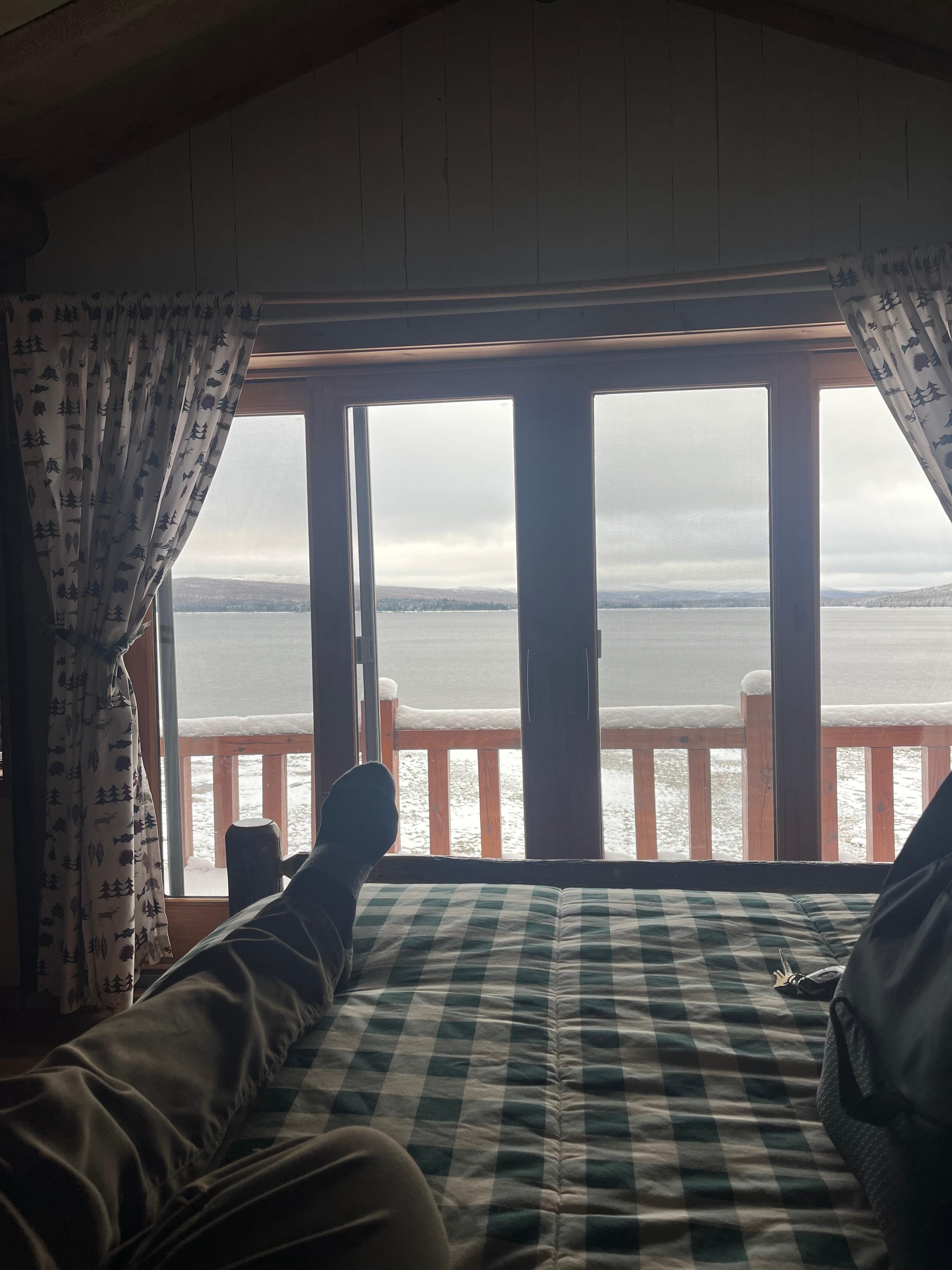 View of the lake from the bedroom