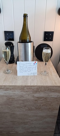Complimentary champers