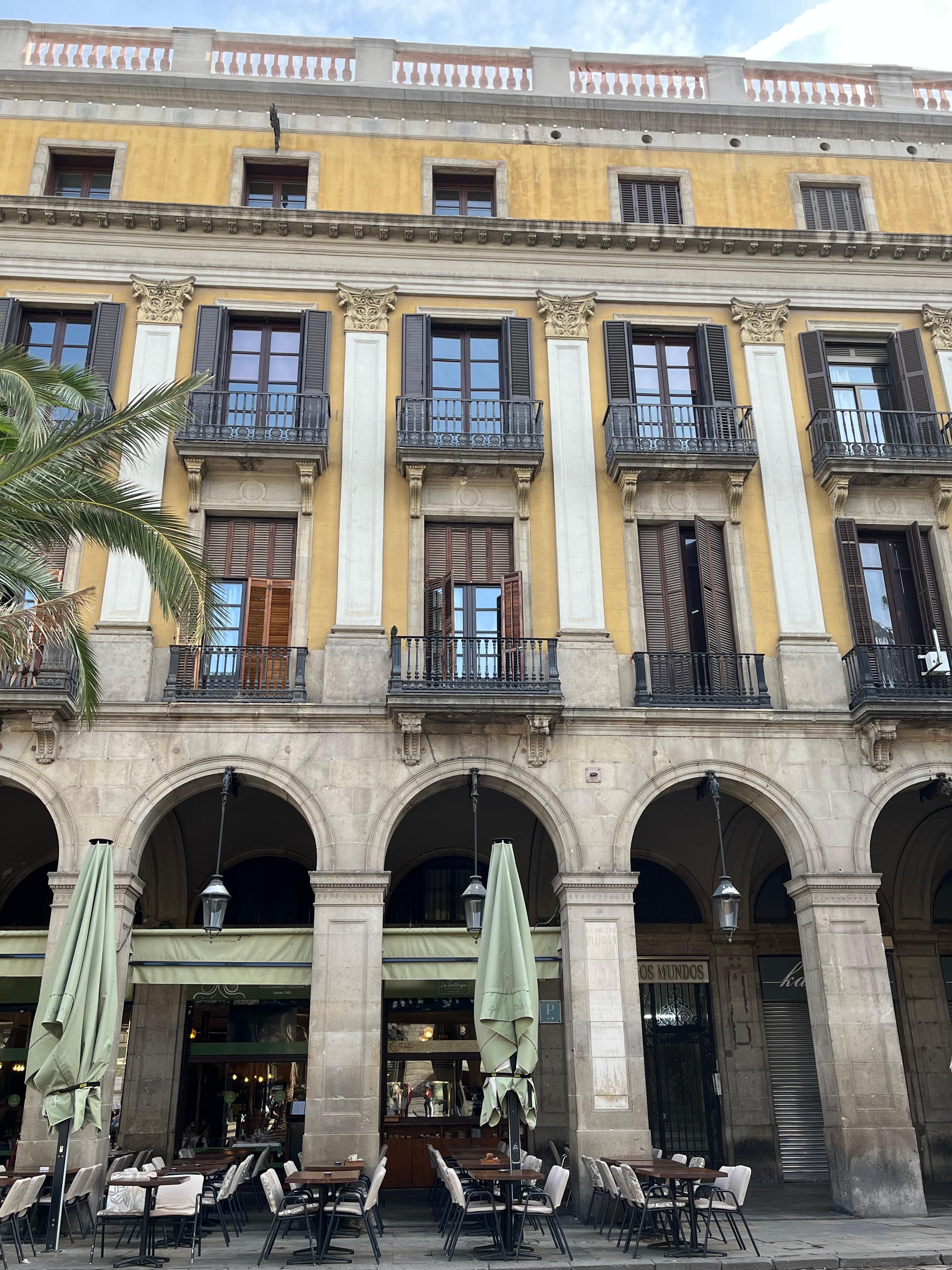 Hotel on floor of this building facing courtyard 