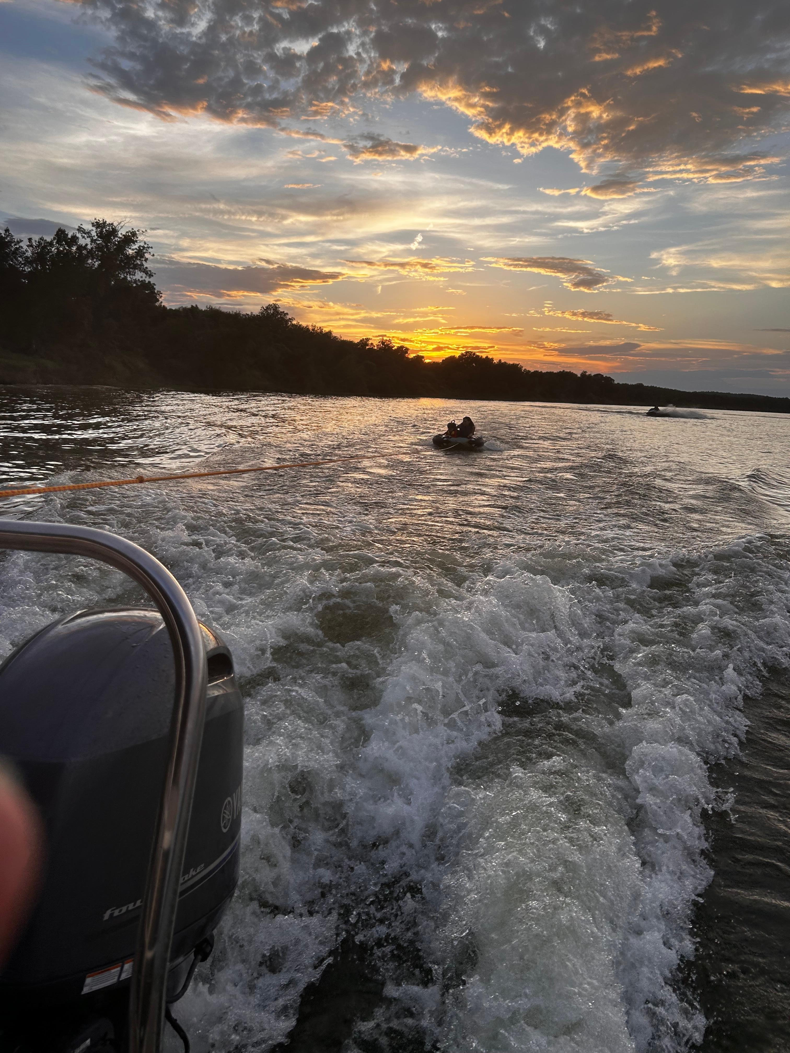 Tubing behind the boat was really fun & a first time experience for our 7 year old who went with her uncle