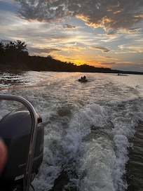 Tubing behind the boat was really fun & a first time experience for our 7 year old who went with her uncle
